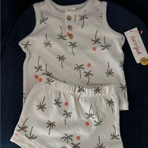 NWT Cat & Jack palm tree set - 6-9M